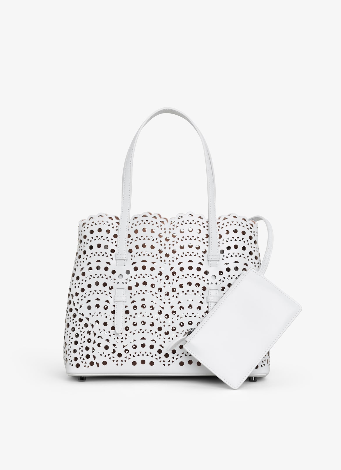 MINA 25 BAG IN VIENNE WAVE CALFSKIN ALAÏA OPTIC WHITE MINA 25 BAG IN VIENNE WAVE CALFSKIN